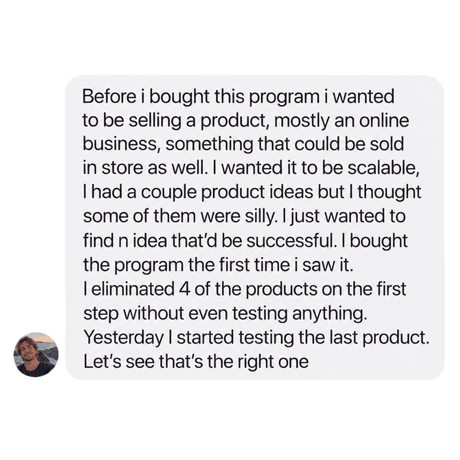 Instagram message from a student